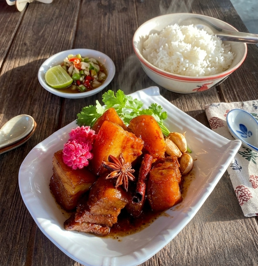 หมูฮ้อง สูตรโบราณ เคี่ยวจนหมูนุ่มละลายในปาก หอมเครื่องเทศ รสชาติเข้มข้น กลมกล่อม กินคู่กับข้าวสวยร้อน ๆ รับรองฟินทุกคำ  แวะมาฝากท้องกันได้เลยนะครับ/ค่ะ แล้วคุณจะหลงรักเมนูบ้าน ๆ ที่อร่อยเกินต้าน